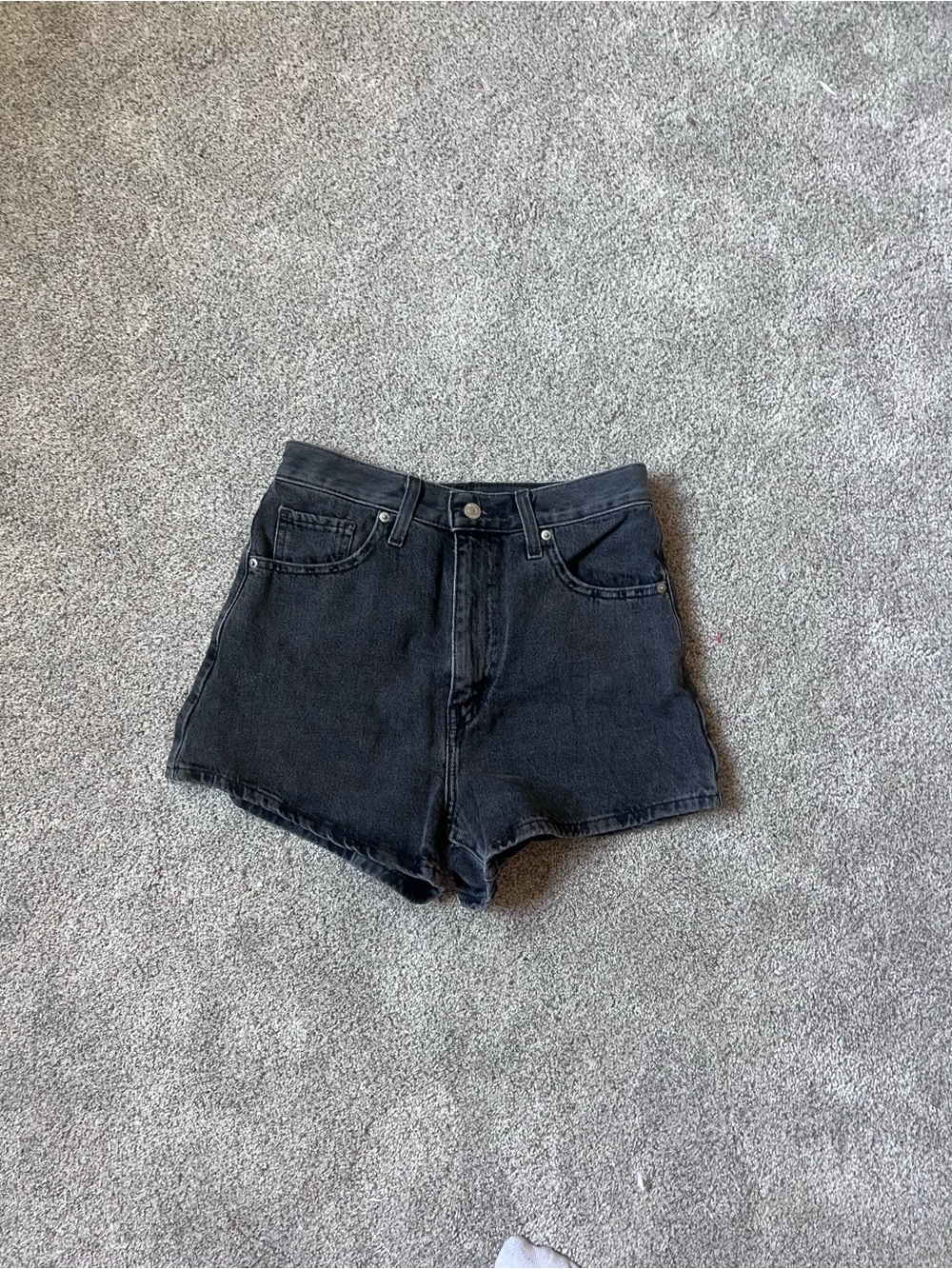 Classic Black Denim High-Rise Levi’s Mom Shorts